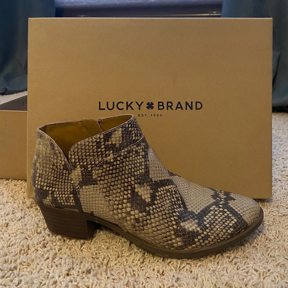 Lucky snakeskin booties